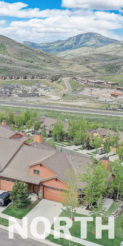 Aerial Photo of a streetscape of a Jordanelle Housing Community.