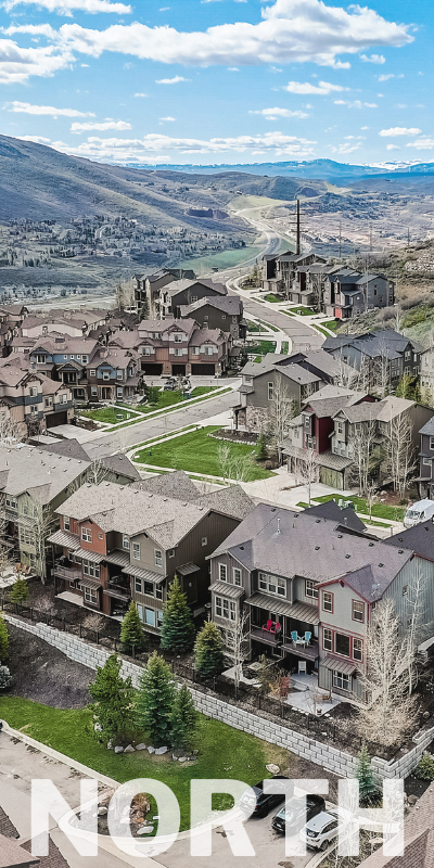 Image of a streetscape of homes on the north end of the Jordanelle Community, The Retreat at Jordanelle